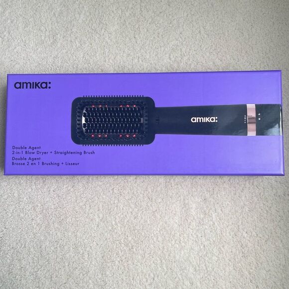 Amika double agent 2-in-1 blow dryer straightening brush New with tags - Picture 9 of 9